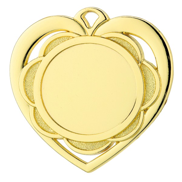 Hart Medaille Goud Medaille in een Hartje - Ø50 mm - Afbeelding 1