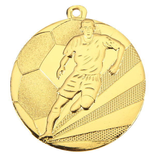Voetbal Medaille Goud Voetballer medaille Ø50 mm - Afbeelding 1
