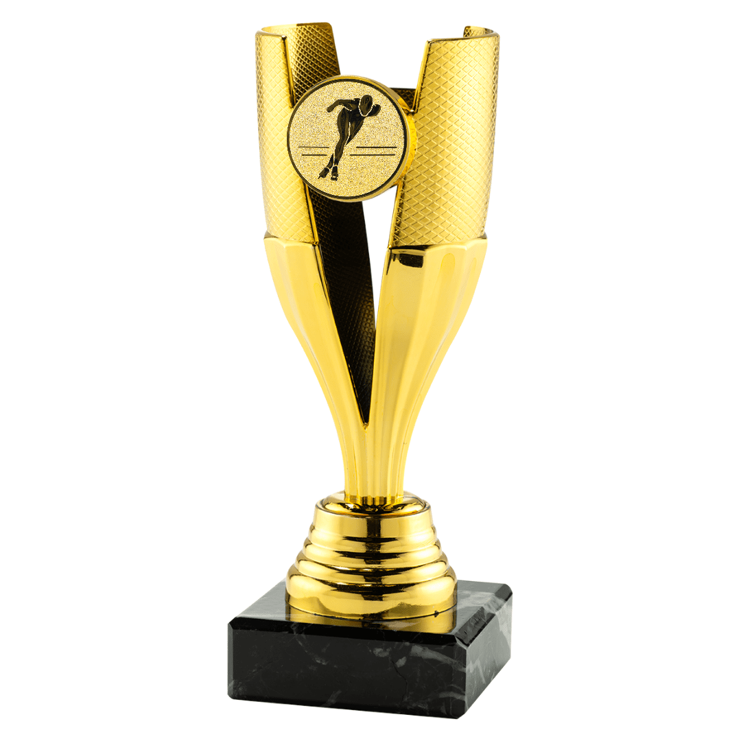 Schaats beker goud Schaats beker - 15,5 cm - Afbeelding 1